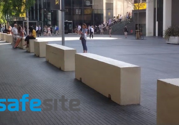 Concrete barriers in Manchester