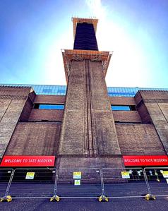temporary fencing in front of an art gallery