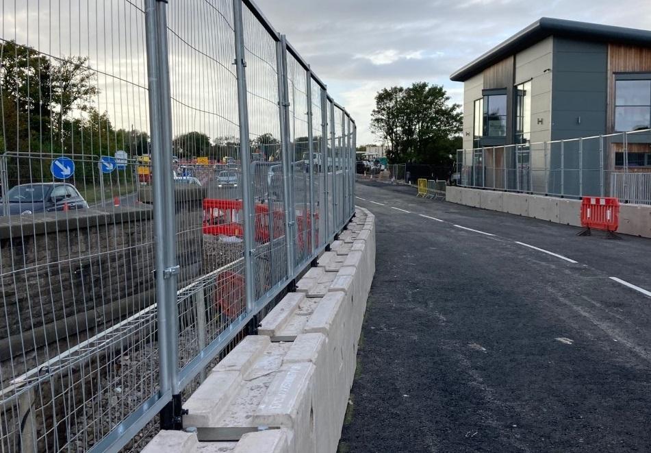 Concrete barriers with fencing West Sussex