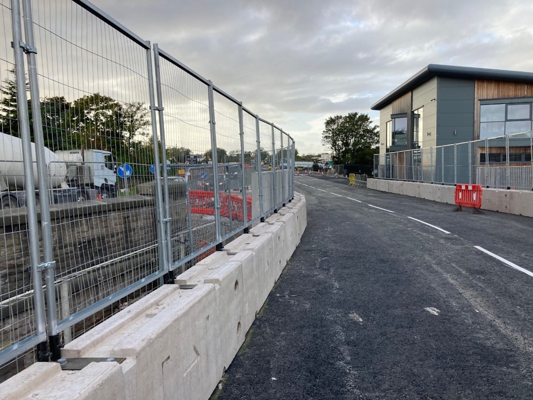 Concrete barriers with fencing Lancashire