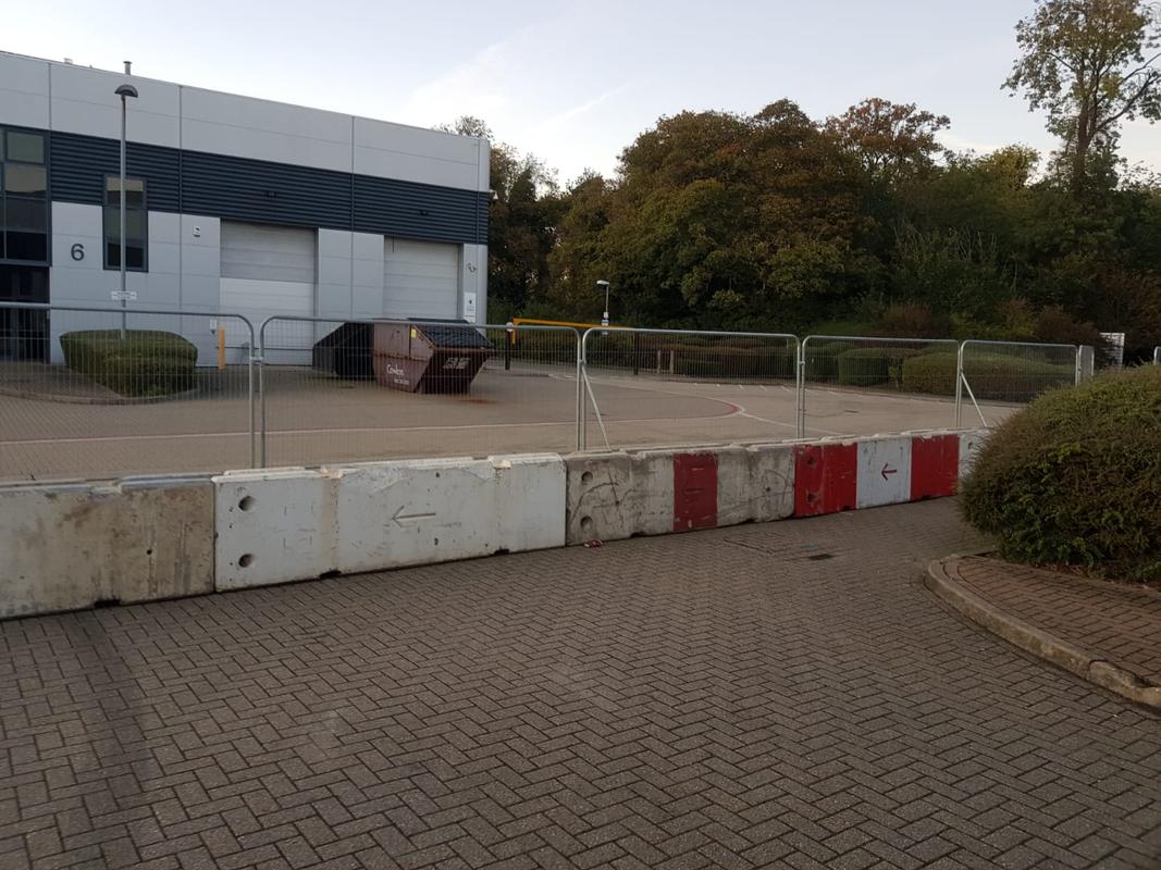 Concrete traffic barriers with fencing Hampshire