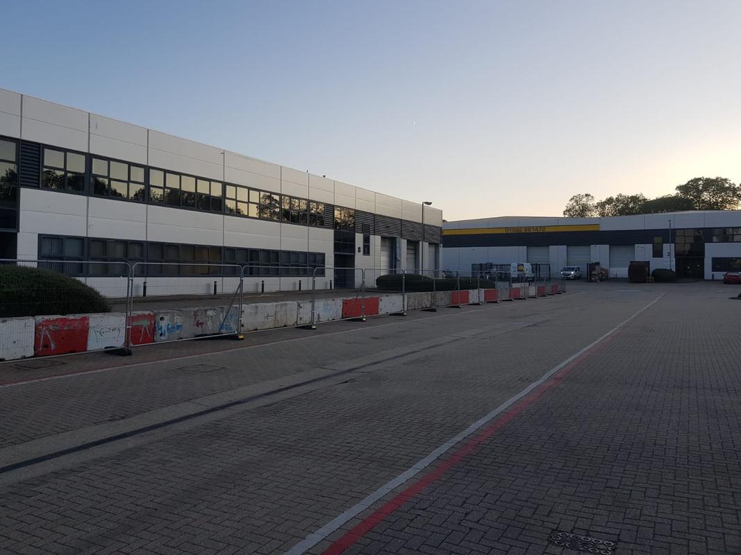 Red and white concrete barriers Coventry