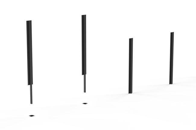 Steel posts in ground