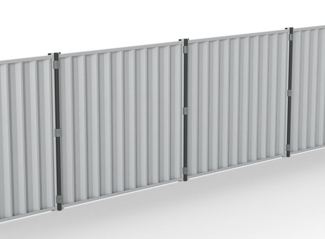 Steel hoarding in row