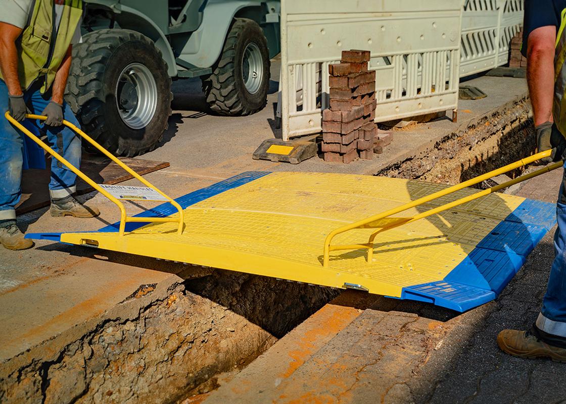 GRP Road Plate 2300mm installation over a trench