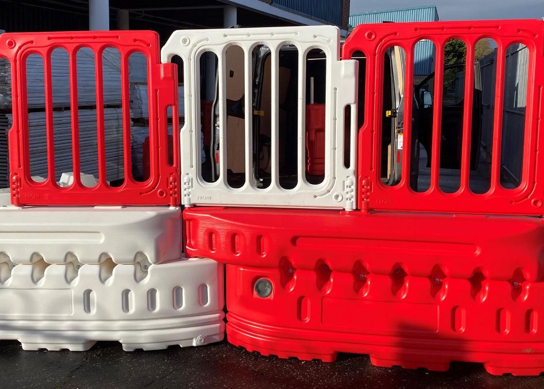 Line of CityWall Barriers onsite with Double Tops