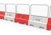 A line of Evo 500 Barriers with fencing