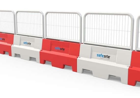 A line of Evo 500 Barriers with fencing