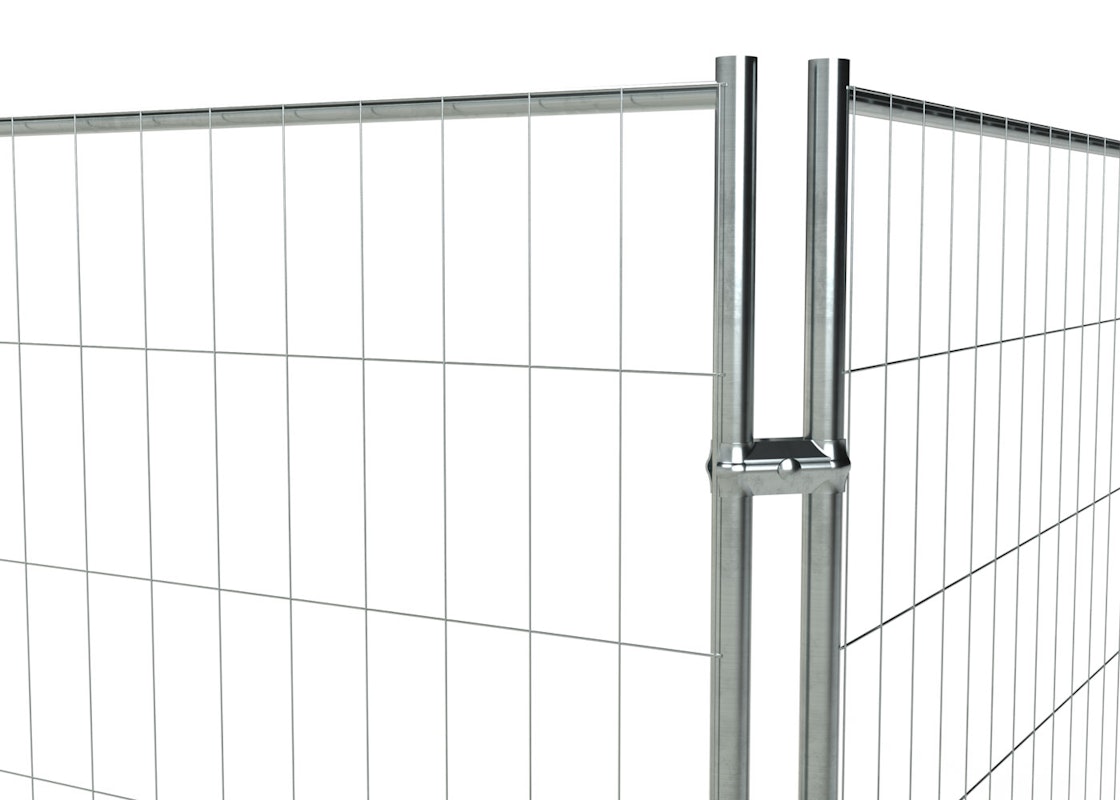 Close up of standard mesh fencing