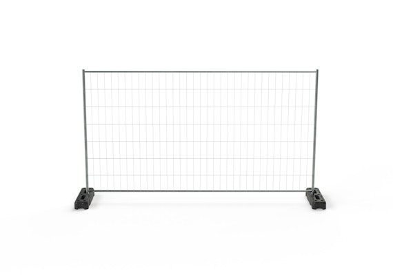 Single panel of square topped standard mesh fencing