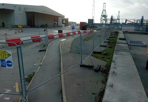 Novus barriers surrounded by Heras fencing