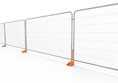 Line of Fence-Lok attached to Mesh fencing
