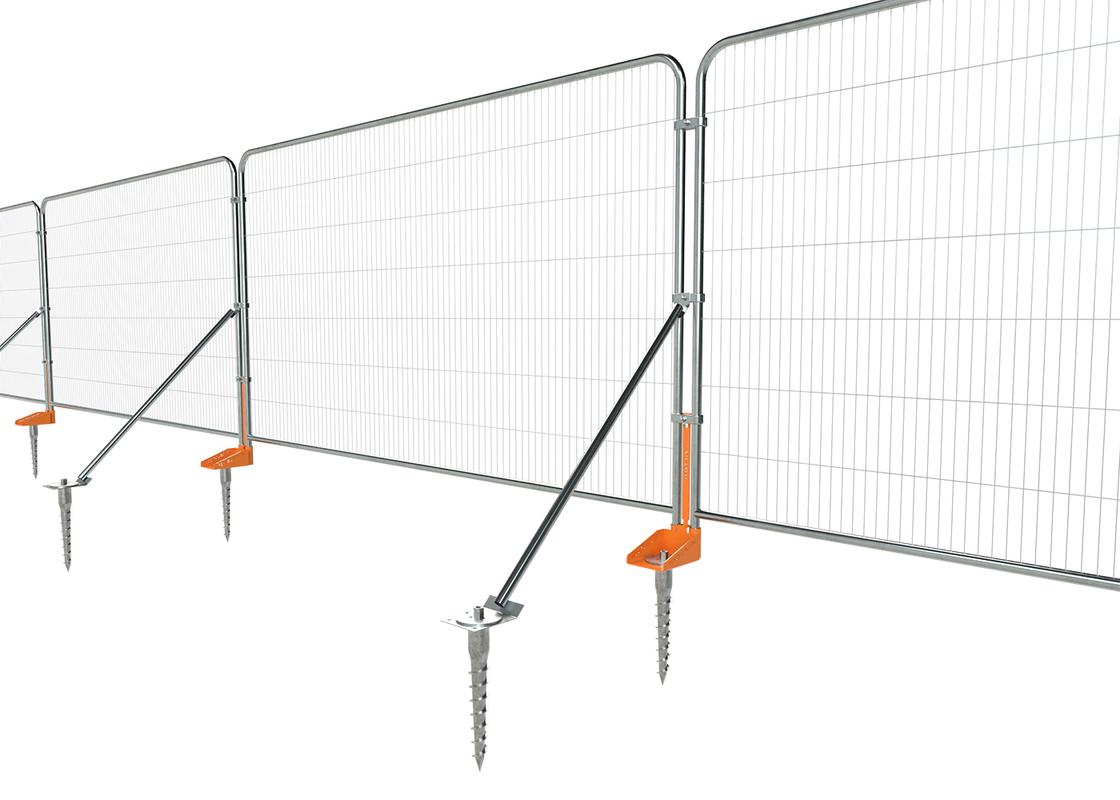 Line of Fence-Lok attached to Mesh fencing with stabilisation