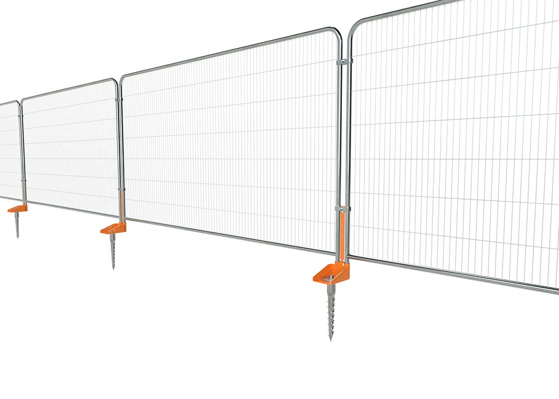 Line of Fence-Lok attached to Mesh fencing