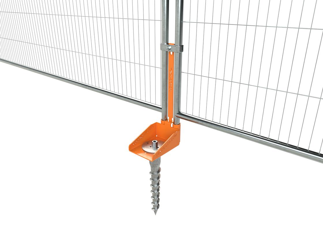 Closeup of Fence-Lok attached to Mesh fencing showing screw