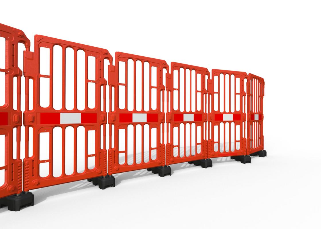 Orange V-Fence street works barrier straight setup