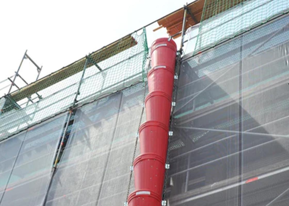 20 inch rubbish chutes attached to building and scaffolding