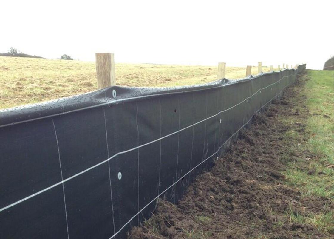 Woven Temporary Newt Fence installed
