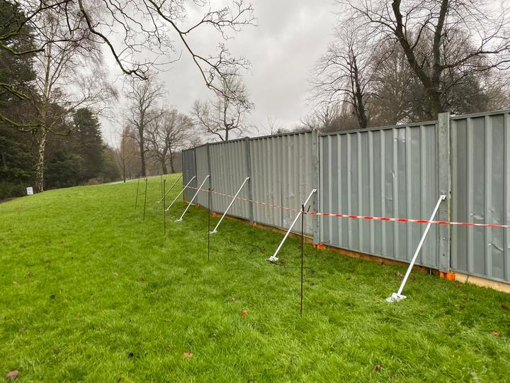 fence-lok system installed with hoarding