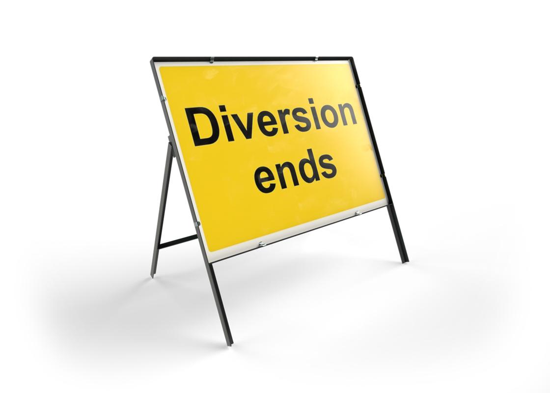 Road Safety Sign Diversion Ends