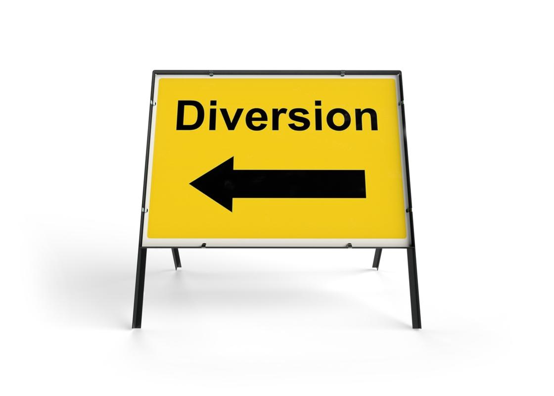 Road Safety Sign Diversion Left