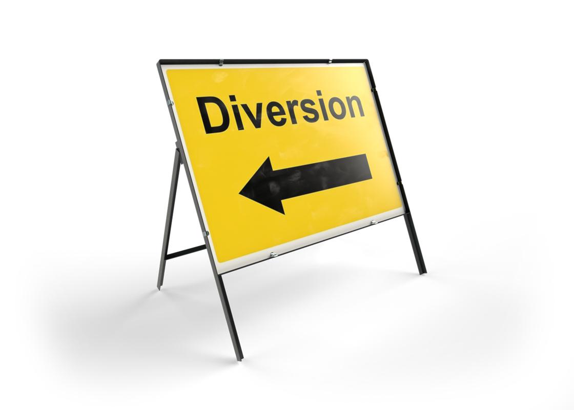 Road Safety Sign Diversion Left