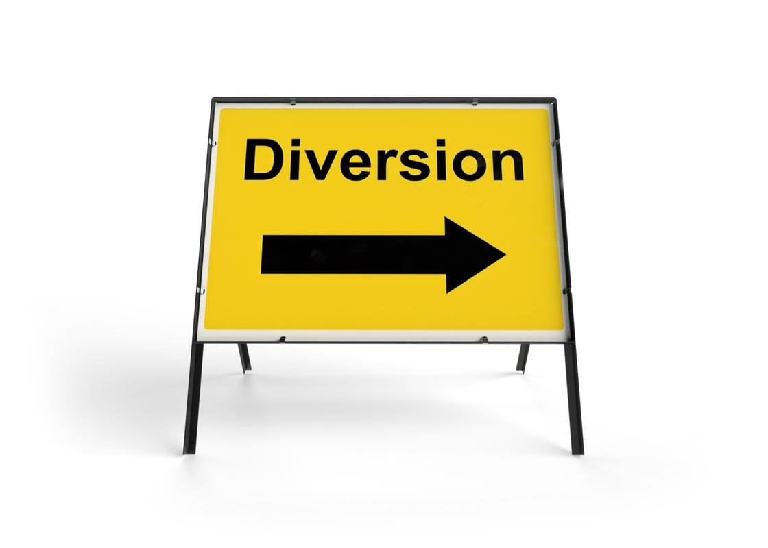 Road Safety Sign Diversion Right