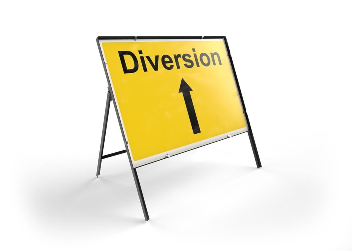 Road Safety Sign Diversion Up