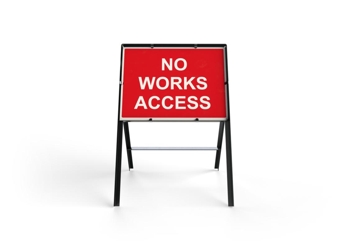 no work access road sign