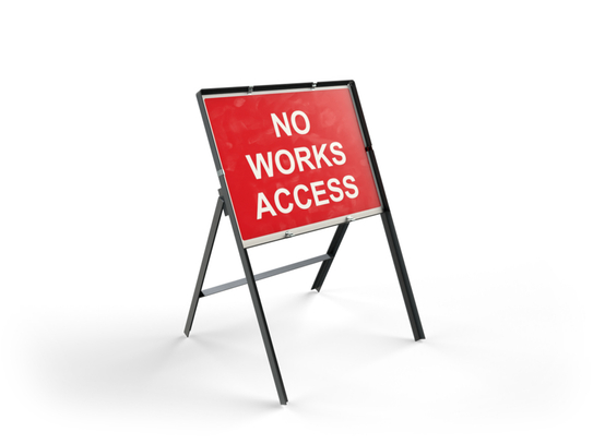 No Works Access Temporary Construction Site Sign With Frame – 600 x 450mm