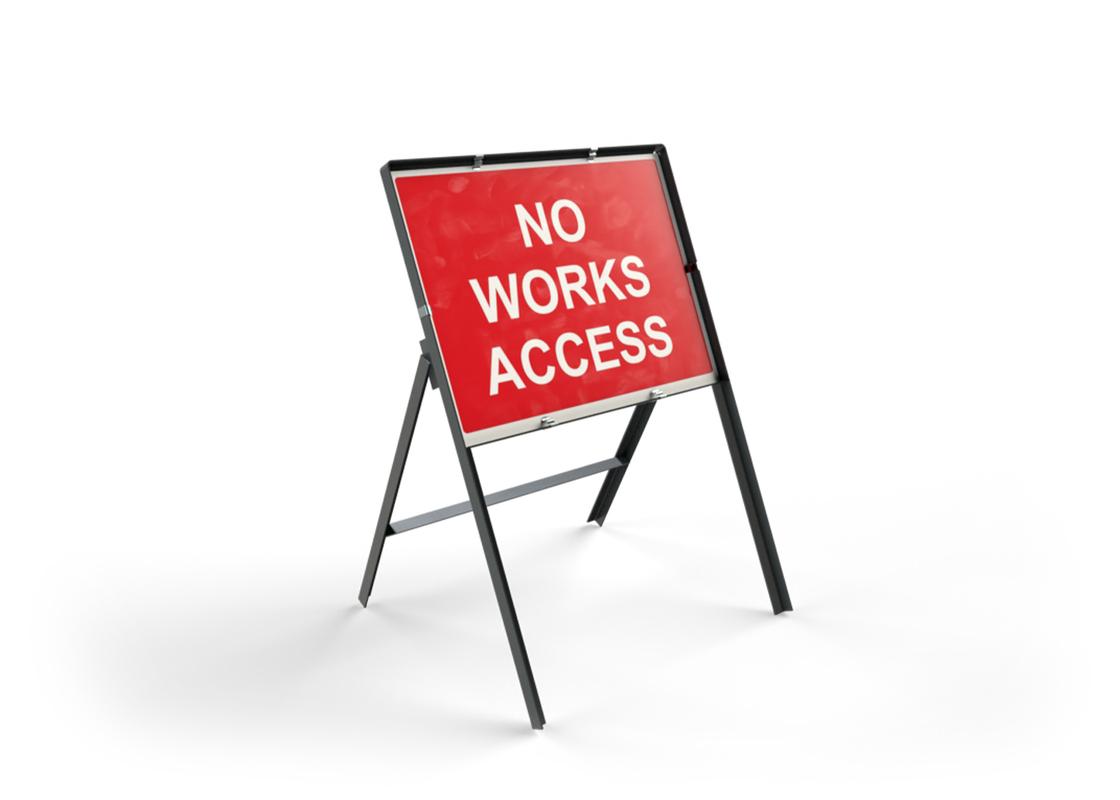 no work access road sign