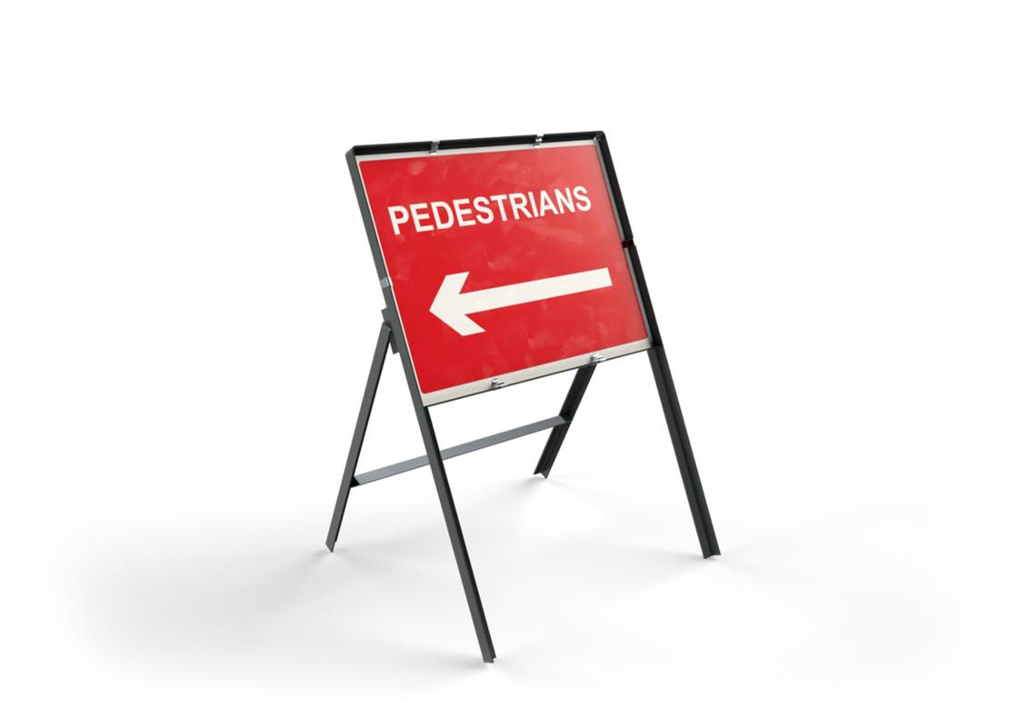 Road Safety Sign Pedestrians Left