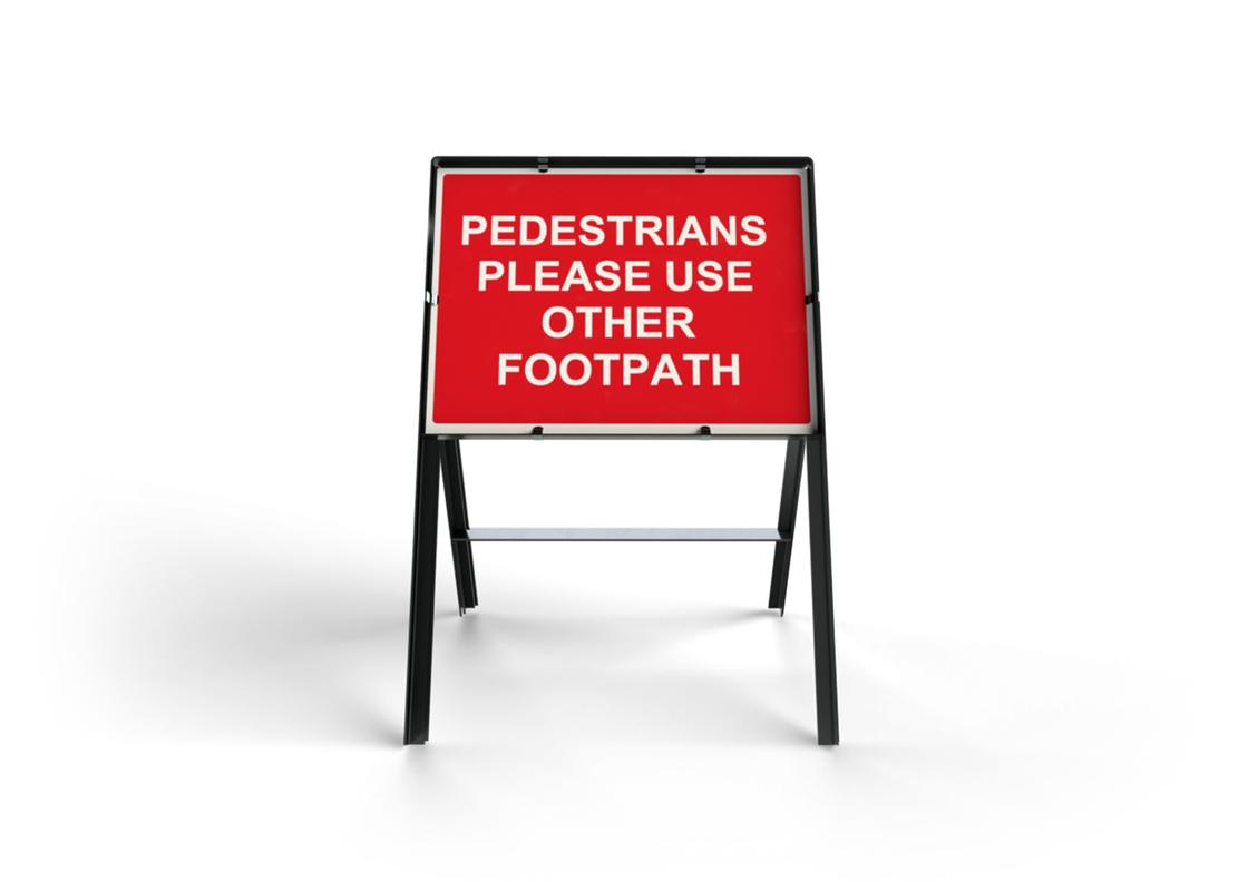 Road Safety Sign Pedestrian Please Use Other Footpath