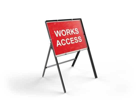 Works Access Temporary Construction Site Sign With Frame – 600 x 450mm