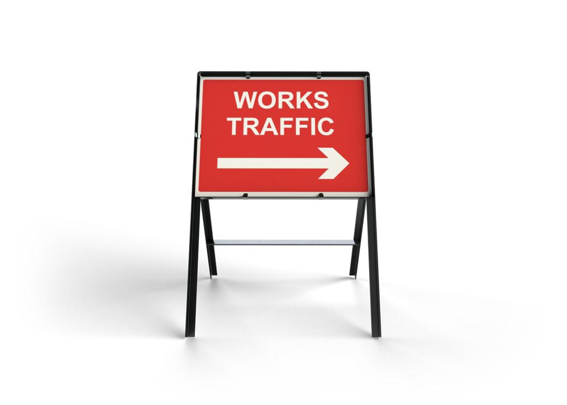 Road Safety Sign Works Traffic Right