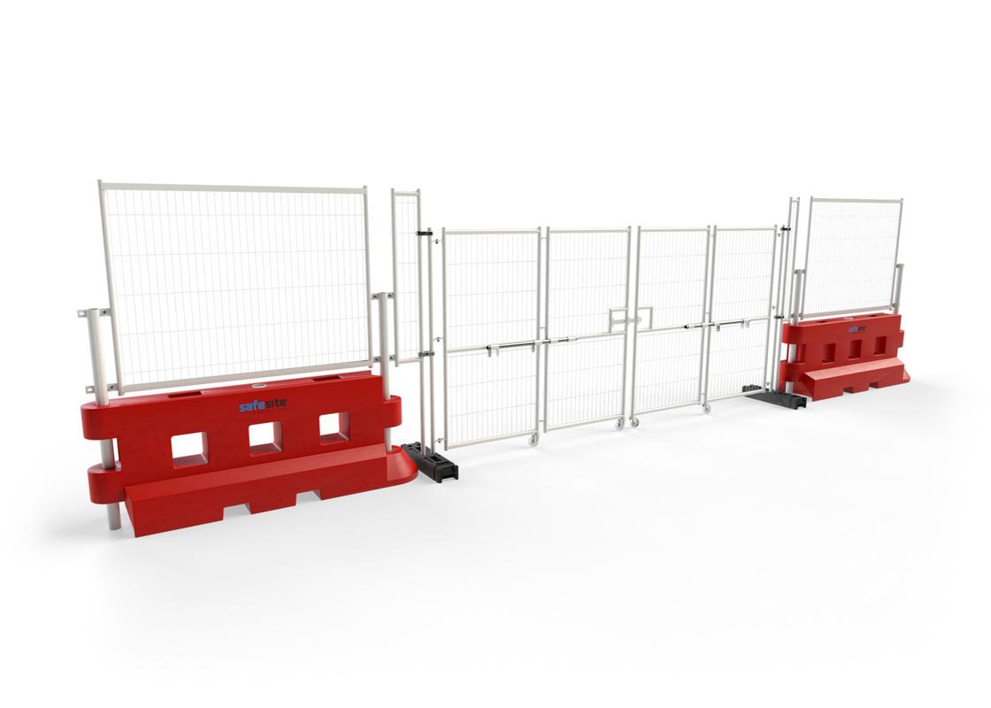 4m Bi-folding gate connected to GB2 water filled barriers