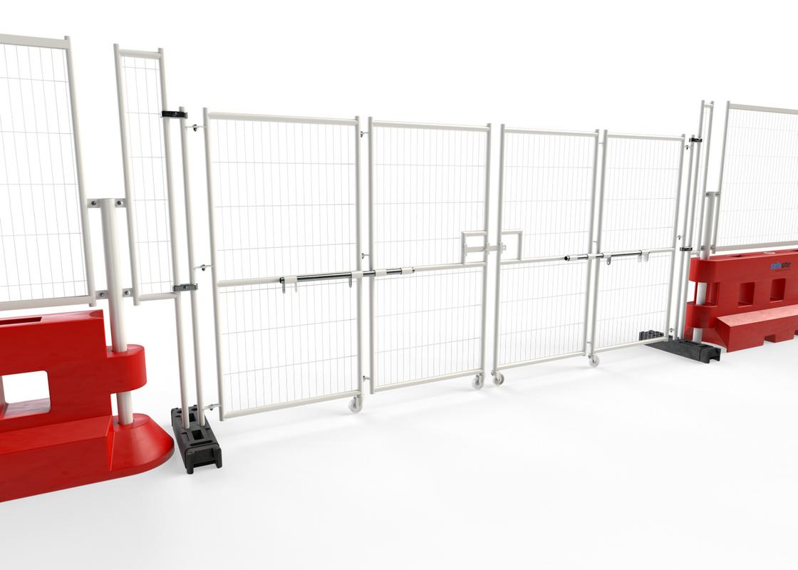 4m Bi-folding gate connected to GB2 water filled barriers