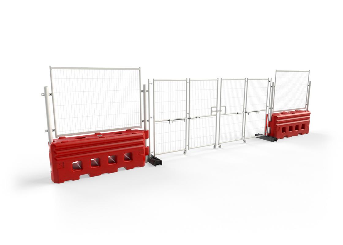 4m Bi-folding gate connected to RB22 water filled barriers