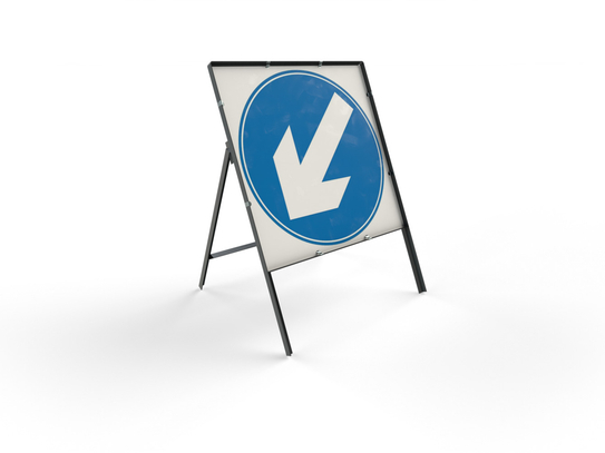 Arrow Keep Left Road Sign With Frame – 750 x 750mm