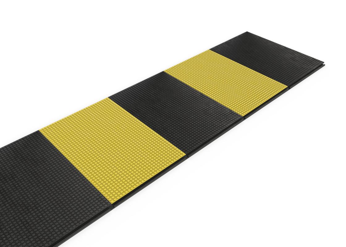 Temporary Walkway Matting Black and Yellow Path