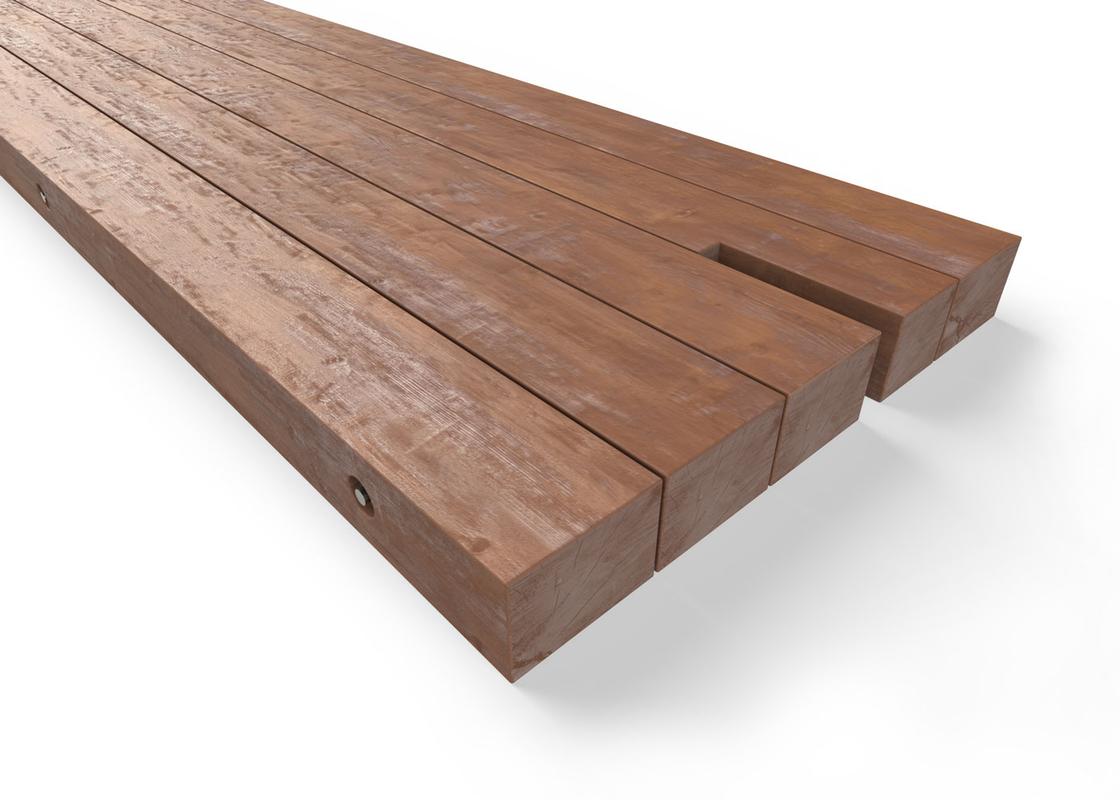 Close up Ekki Bog Mat made of hardwood