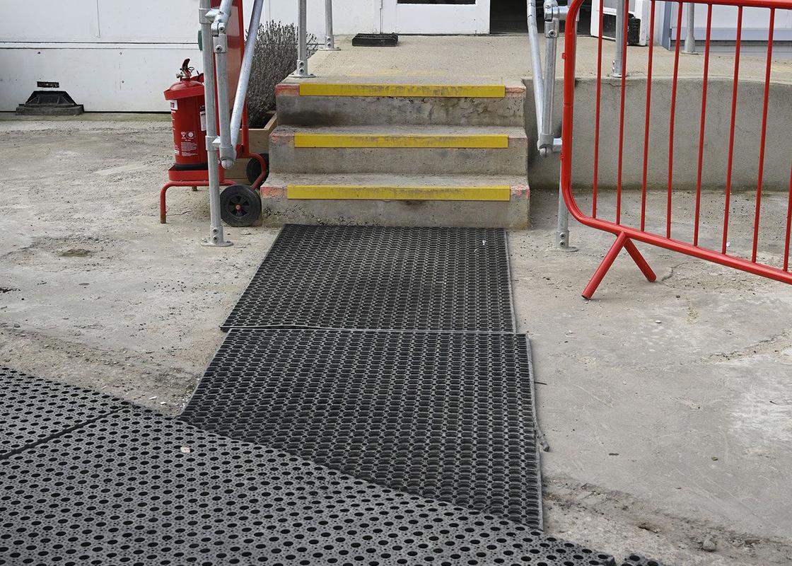 rubber grass mats used as a pathway