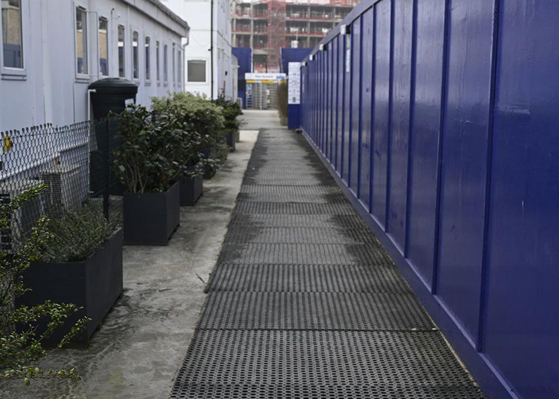 rubber grass mats used as a pathway
