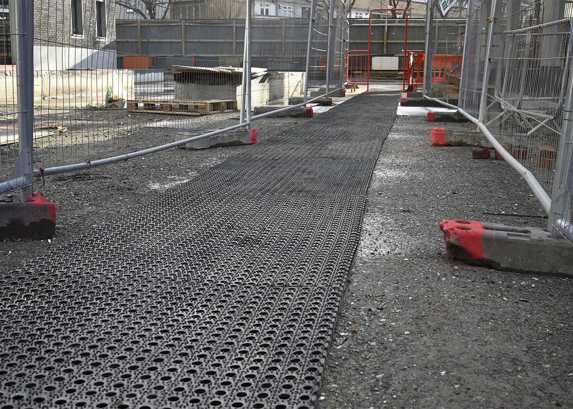 rubber grass mats used as a pathway