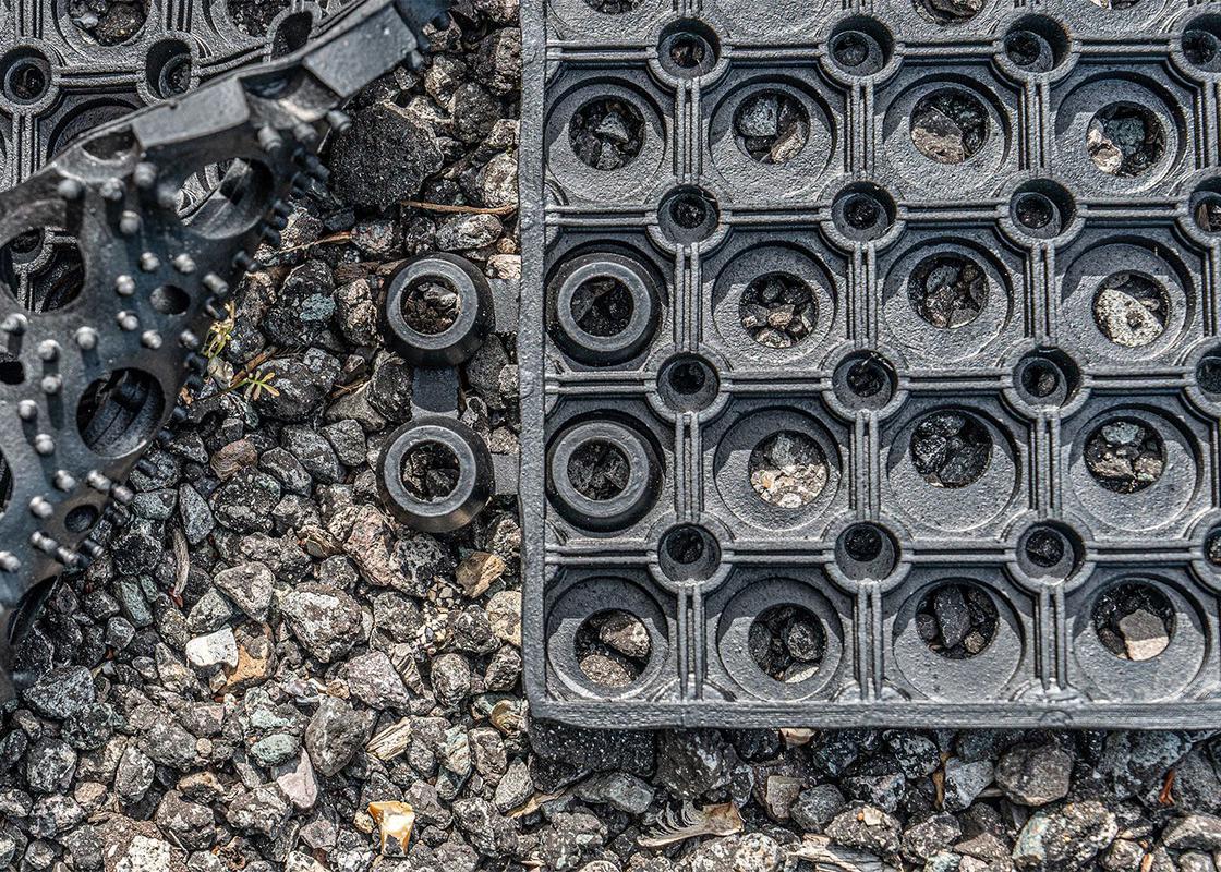 rubber grass mat close up