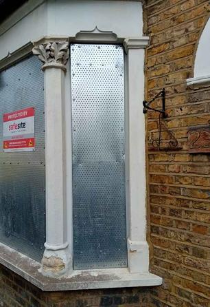 bay window - steel screen sheeting installed