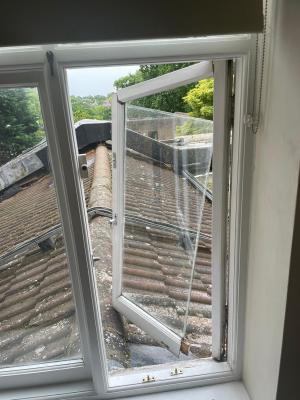 broken window in a private property