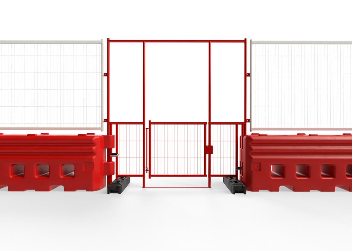 RB22 Pedestrian Walkthrough Barrier with Sprung Gate installed with RB22 barriers Flat on view