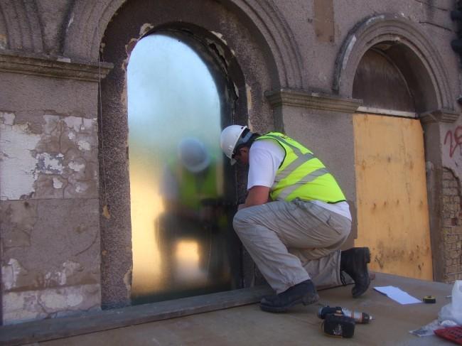 Steel Security Screen in an archway