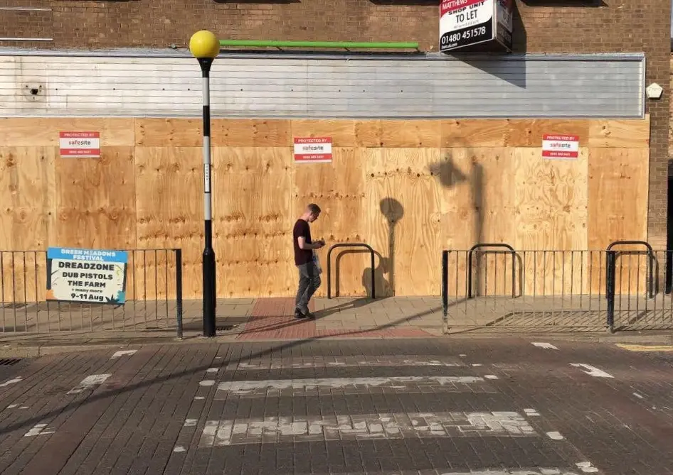 Timber boarding up in Manchester